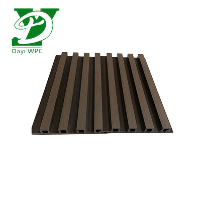 কাস্টমাইজড 219x26 মিমি ইকো স্ল্যাট ওয়াইপিসি ক্ল্যাডিং আধুনিক আউটডোর দেয়ালের জন্য